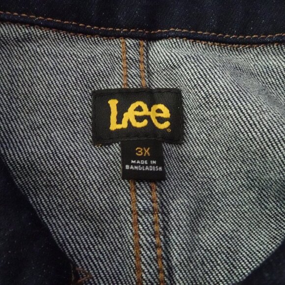 Lee Denim Jean Jacket Women's Plus Size 3X Blue Western Chore Coat Pockets - Picture 7 of 11